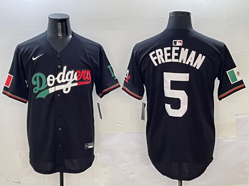 Men Los Angeles Dodgers #5 Freeman Black Mexico Nike 2025 MLB Jersey style 1->los angeles dodgers->MLB Jersey